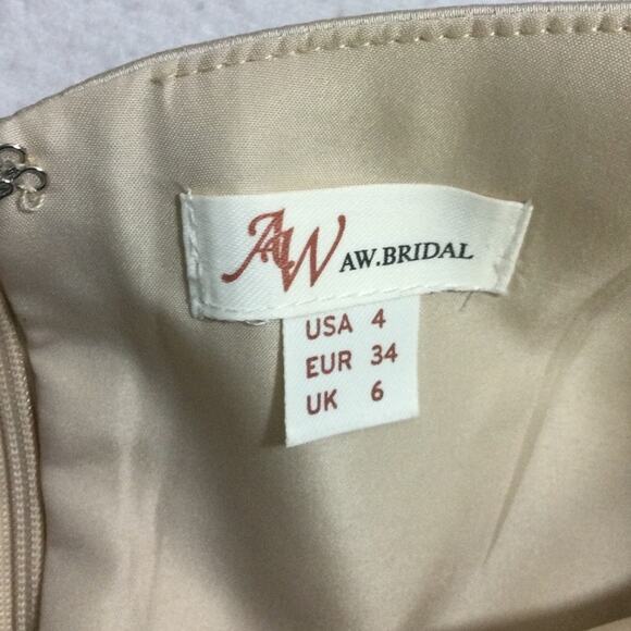 FORMAL PARTY AW SZ 4 S champagne cream long sleeve Phyllida maxi dress NEW B89 - Picture 5 of 8